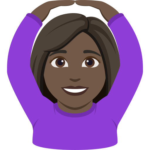 woman gesturing OK: dark skin tone — JoyPixels