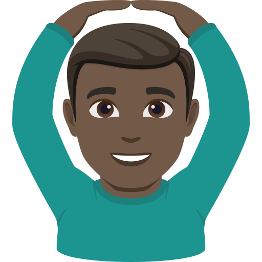man gesturing OK: dark skin tone — JoyPixels