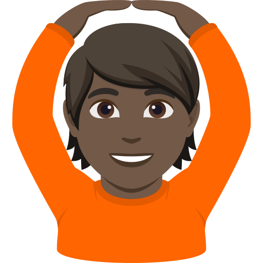 person gesturing OK: dark skin tone — JoyPixels