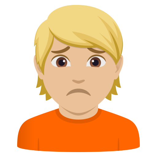 person frowning: medium-light skin tone — JoyPixels