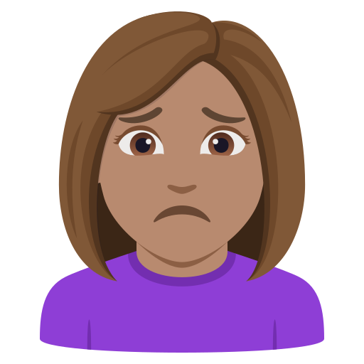 woman frowning: medium skin tone — JoyPixels
