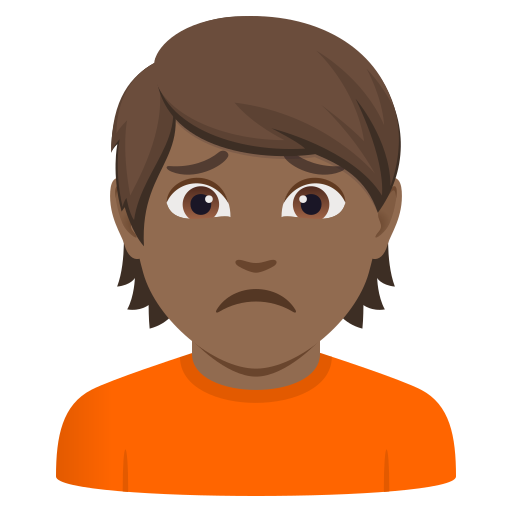 person frowning: medium-dark skin tone — JoyPixels
