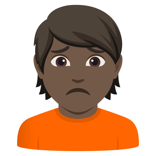 person frowning: dark skin tone — JoyPixels