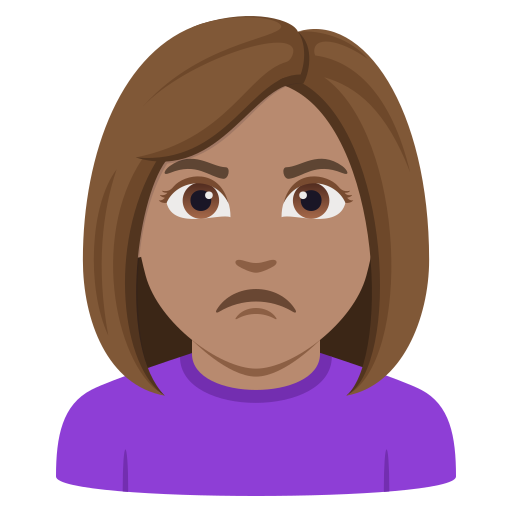 woman pouting: medium skin tone — JoyPixels