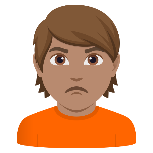 person pouting: medium skin tone — JoyPixels