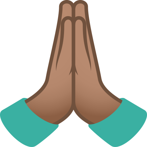 folded hands: medium skin tone — JoyPixels