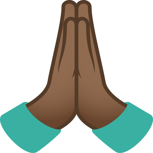 folded hands: medium-dark skin tone — JoyPixels