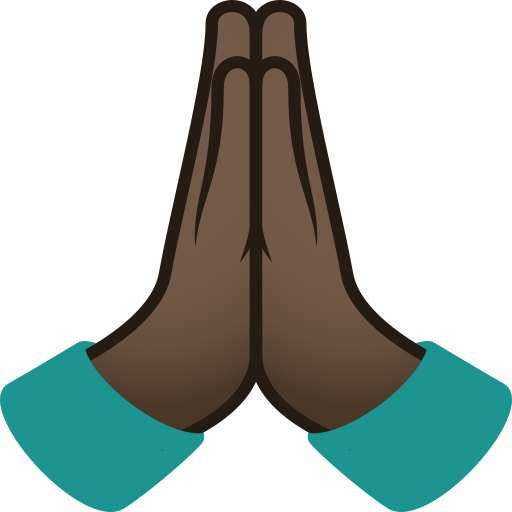 folded hands: dark skin tone — JoyPixels