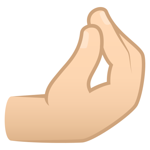 pinched fingers: light skin tone — JoyPixels