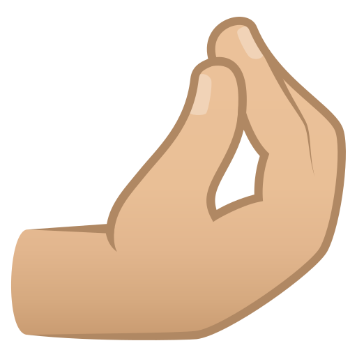 pinched fingers: medium-light skin tone — JoyPixels