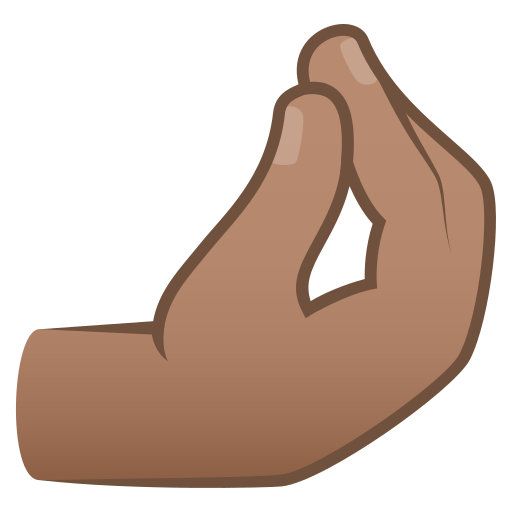 pinched fingers: medium skin tone — JoyPixels