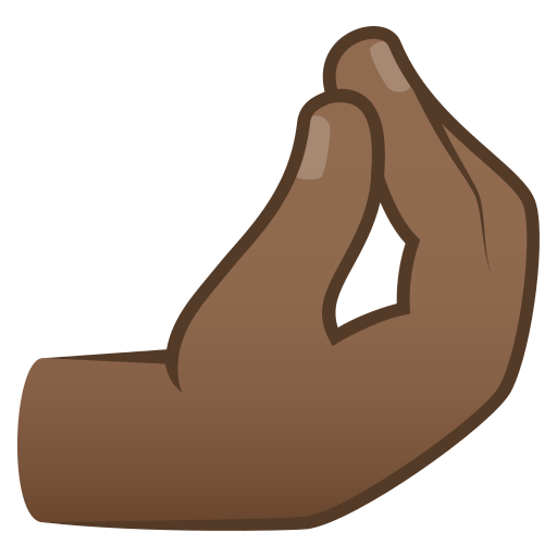 pinched fingers: medium-dark skin tone — JoyPixels