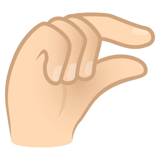 pinching hand: light skin tone — JoyPixels