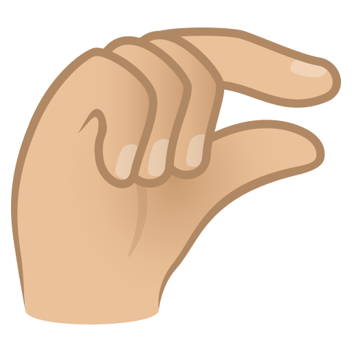 pinching hand: medium-light skin tone — JoyPixels