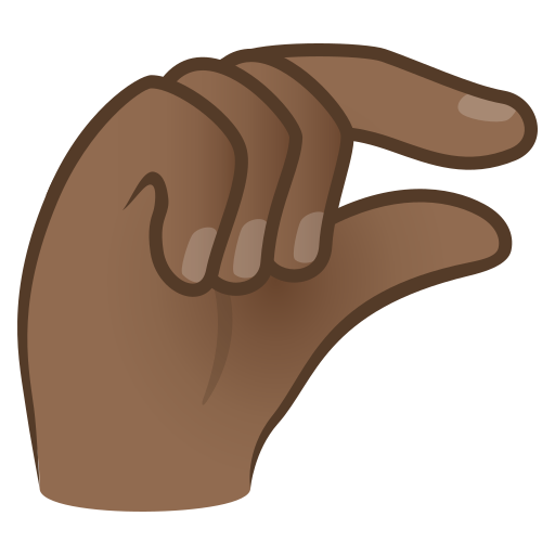 pinching hand: medium-dark skin tone — JoyPixels