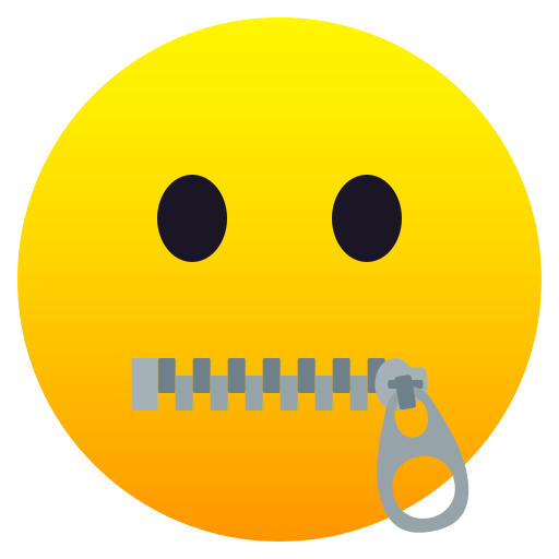 zipper-mouth face — JoyPixels