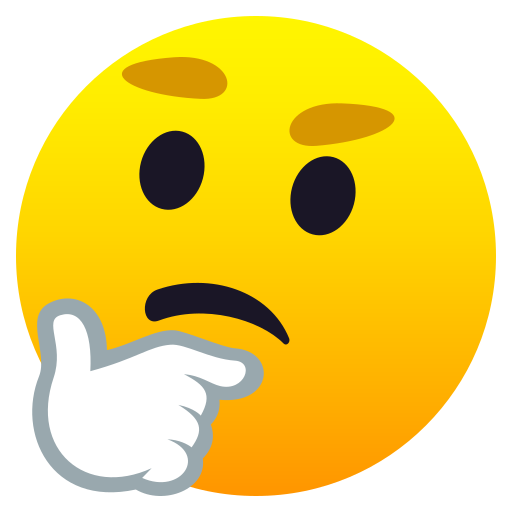 Thinking Face as drawn by JoyPixels in 10.0