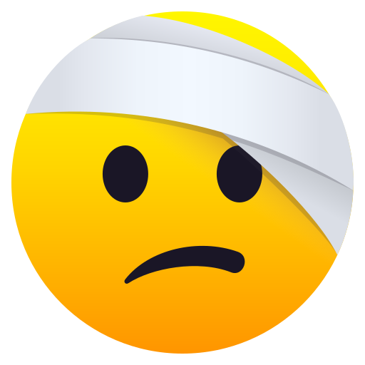 Gesicht Mit Kopfverband as drawn by JoyPixels in 10.0