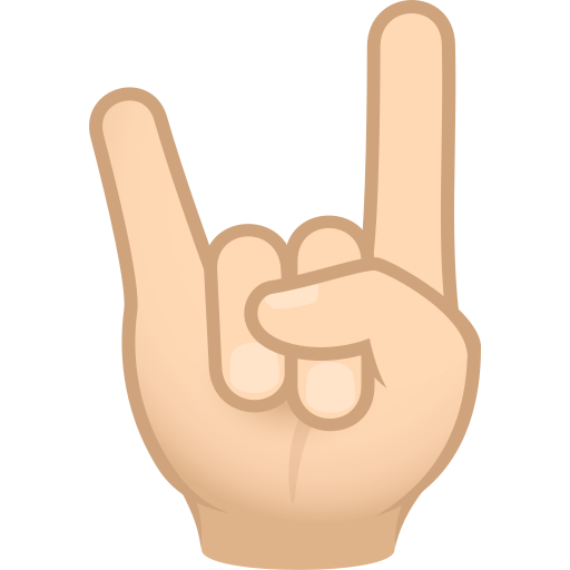 sign of the horns: light skin tone — JoyPixels