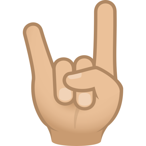 sign of the horns: medium-light skin tone — JoyPixels