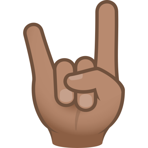 sign of the horns: medium skin tone — JoyPixels