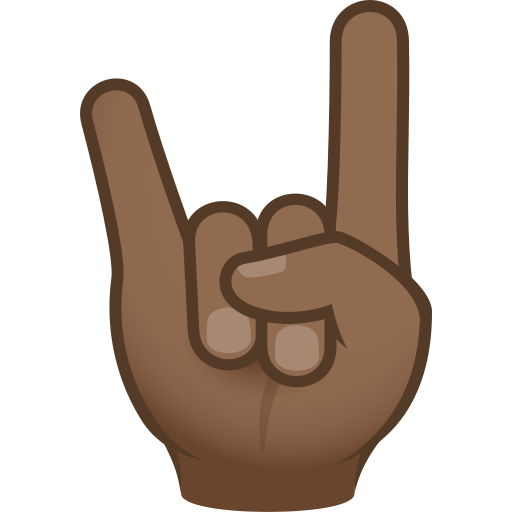 sign of the horns: medium-dark skin tone — JoyPixels