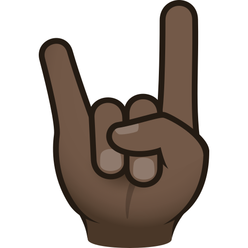 sign of the horns: dark skin tone — JoyPixels