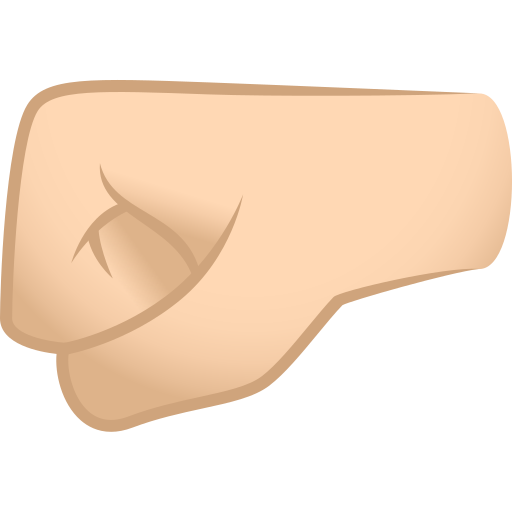 left-facing fist: light skin tone — JoyPixels