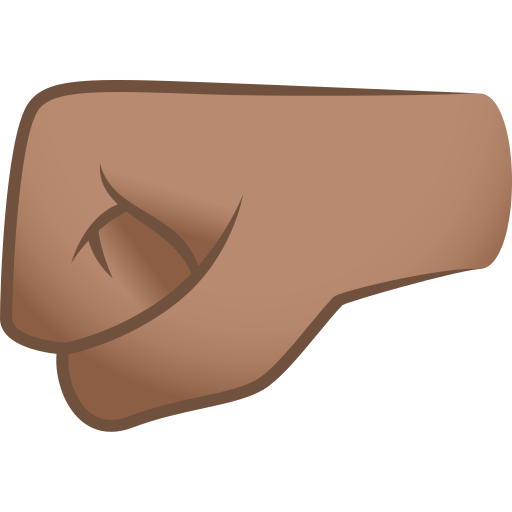 left-facing fist: medium skin tone — JoyPixels