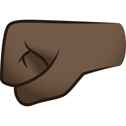 left-facing fist: dark skin tone — JoyPixels