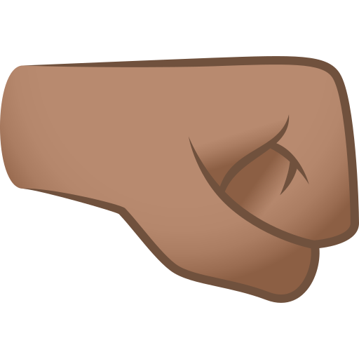 right-facing fist: medium skin tone — JoyPixels