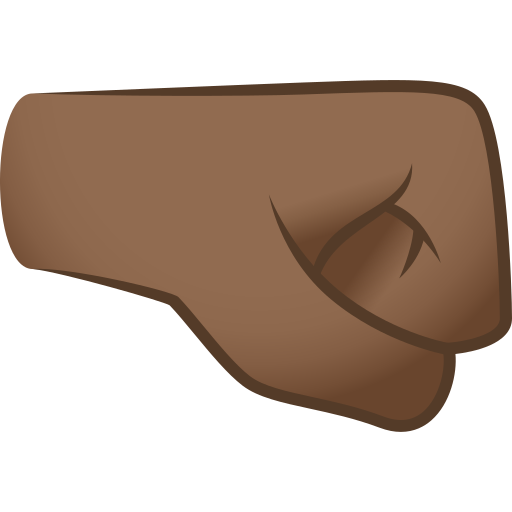 right-facing fist: medium-dark skin tone — JoyPixels