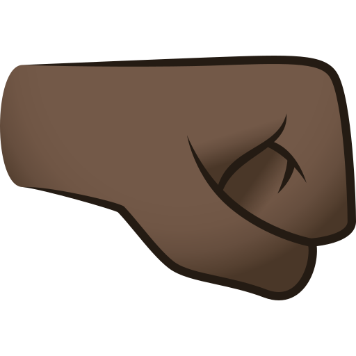 right-facing fist: dark skin tone — JoyPixels