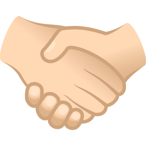 handshake: light skin tone — JoyPixels
