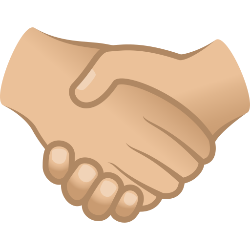 handshake: medium-light skin tone — JoyPixels
