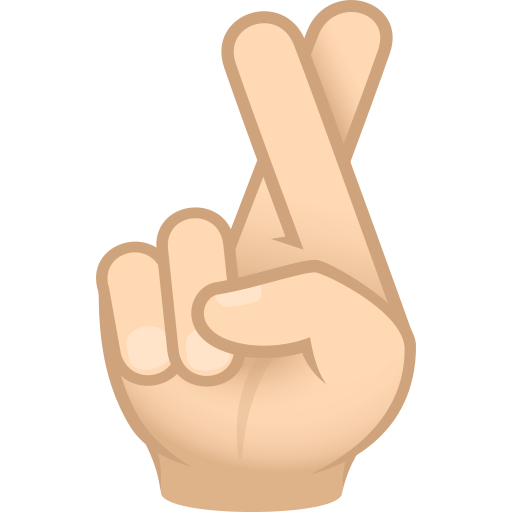 crossed fingers: light skin tone — JoyPixels