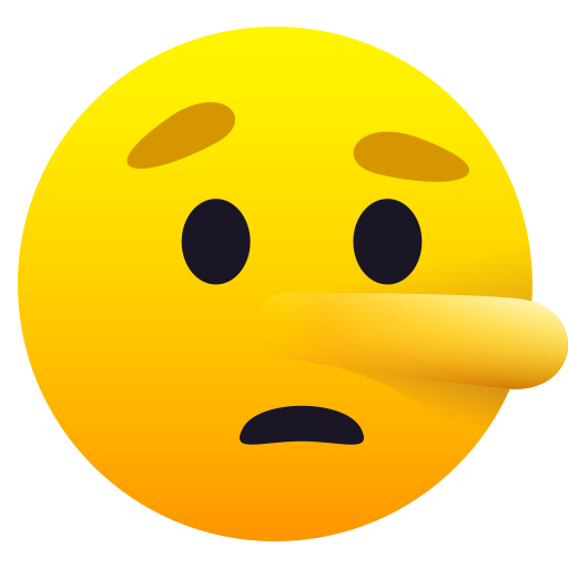 Lying Face as drawn by JoyPixels in 10.0