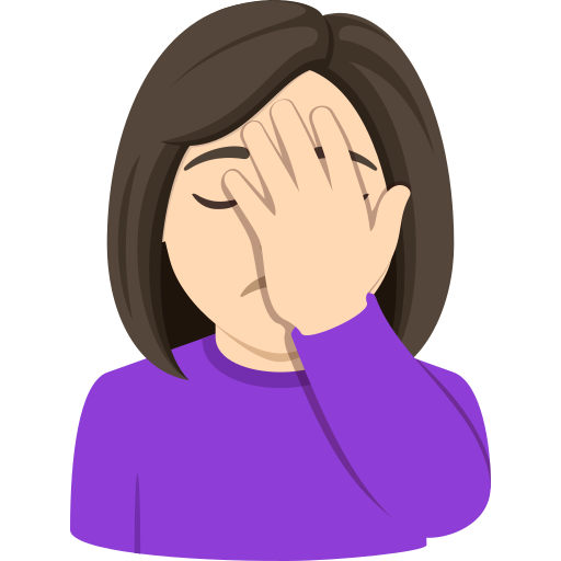 woman facepalming: light skin tone — JoyPixels