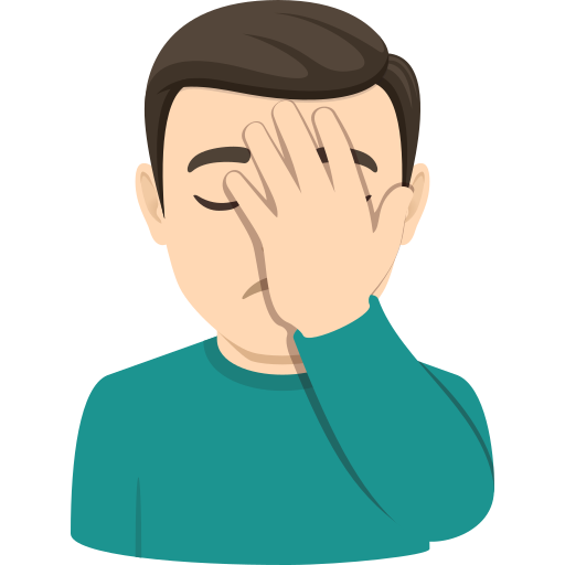 man facepalming: light skin tone — JoyPixels