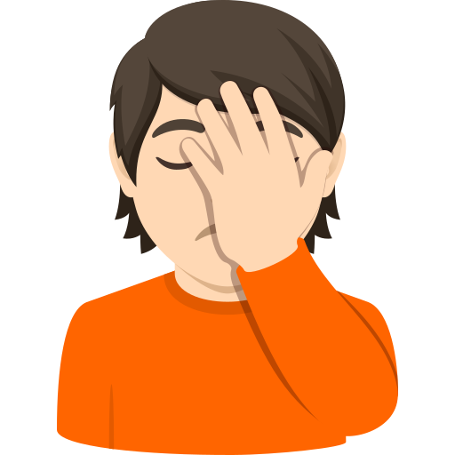 person facepalming: light skin tone — JoyPixels
