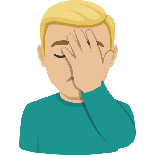 man facepalming: medium-light skin tone — JoyPixels
