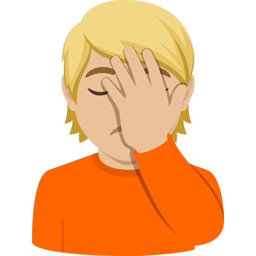 person facepalming: medium-light skin tone — JoyPixels