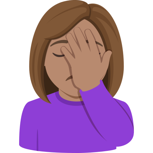 woman facepalming: medium skin tone — JoyPixels
