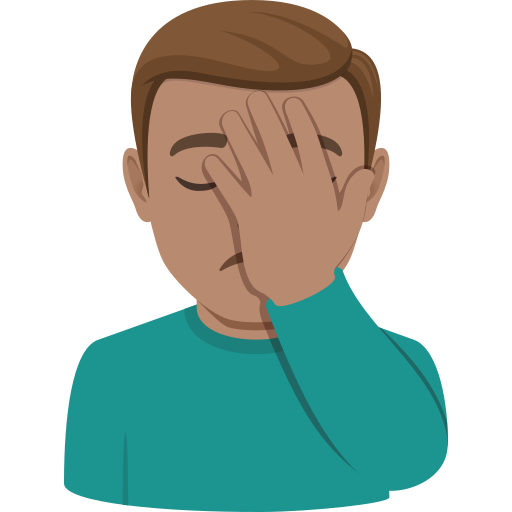 man facepalming: medium skin tone — JoyPixels