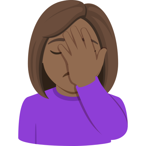 woman facepalming: medium-dark skin tone — JoyPixels