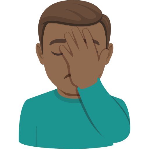 man facepalming: medium-dark skin tone — JoyPixels