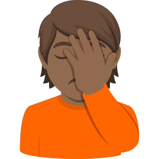 person facepalming: medium-dark skin tone — JoyPixels