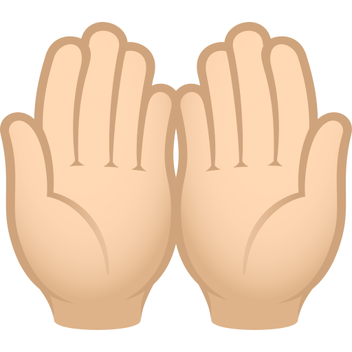 palms up together: light skin tone — JoyPixels