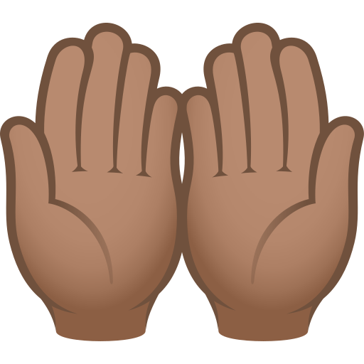 palms up together: medium skin tone — JoyPixels
