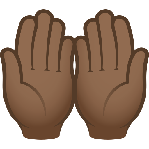 palms up together: medium-dark skin tone — JoyPixels